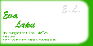 eva lapu business card